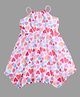 Funshine Sleeveless Hearts Printed Flared Dress With Dori Detailed & Soft Lining Inside - Pink