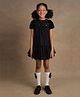 One Friday Half Sleeves Sequin Embellished Dress - Black