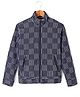 Under Fourteen Only Cotton Full Sleeve Checked Jacket - Navy Blue