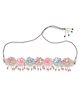 Aye Candy Clear  Blue With Diamond Detail Flower Design Necklace - Pink