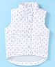 Under Fourteen Only Sleeveless Floral Printed Jacket - White