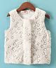 Under Fourteen Only Sleeveless Sequins Embellished Textured Jacket - White