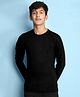 NUSYL Cotton Blend Full Sleeves Solid Tee - Black