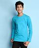 NUSYL Cotton Blend Full Sleeves Solid Tee  - Sky Blue