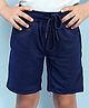 NUSYL Cotton Blend Solid Shorts - Navy Blue