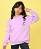 NUSYL Fleece Full Sleeves Unicorn Printed Oversized Sweatshirt - Lilac