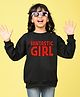 NUSYL Fleece Full Sleeves Fantastic Girl Text Printed Oversized Sweatshirt - Black