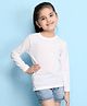 NUSYL Cotton Blend Full Sleeves Solid Tee - White
