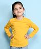 NUSYL Cotton Blend Full Sleeves Solid Tee - Yellow
