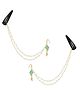 Ribbon candy Set of 1 Pair Festive Bead Chain Earrings With Tic tac Pins - Light Blue