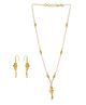 Ribbon candy Set of 1 Pair Festive Beaded Earrings & Bead Necklace - Yellow