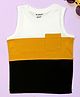 Be Awara Cotton Sleeveless Color Bocked Tank Top - Yellow