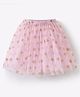 Kookie Kids Knee Length Star Foil Printed Skirt - Pink