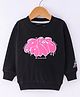 Doreme Terry Knit Full Sleeves Sweatshirt With Typography Print - Black