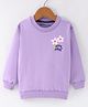 Doreme Terry Knit Full Sleeves Sweatshirt With Front & Back Floral Print - Lilac