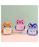 SCHOOLISH  Owl Cartoon Style custom metal Coin Bank keep money empty piggy bank saving metal tin money box- PACK OF 1 - COLOR MAY VARY