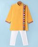 Dapper Dudes Full Sleeves Abstract Embroidered & Mirror Work Detailed Kurta With Pyjama - Yellow