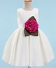 Bluebell Woven Sleeveless Frock With Flower Corsage - Offwhite