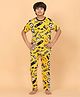 Ninos Dreams 100% Cotton Knit Half Sleeves Musical Instruments Printed Coordinating Night Suit - Yellow