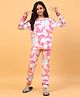 Ninos Dreams 100% Cotton Knit Full Sleeves Colour Splashed Coordinating Night Suit - Multi Colour