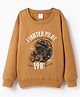 Taeko Fleece Knit Full Sleeves Text Printed Sweatshirt - Light Brown