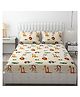 FRESH FROM LOOM Double Bedsheets for Kids with 2 Pillow Cover 90x95 Inches - Cream Animal Design