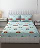 FRESH FROM LOOM Double Bedsheets for Kids with 2 Pillow Cover 90x95 Inches - Bus Aqua Design