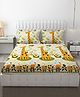 FRESH FROM LOOM Double Bedsheets for Kids with 2 Pillow Cover 90x95 Inches - Zebra Yellow Design