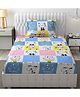 FRESH FROM LOOM 144 TC Cartoon Printed Microfiber Single Bedsheets for Kids with 1 Pillow Cover, Size - 60x90 Inches, Nice Day Design