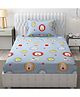 FRESH FROM LOOM 144 TC Cartoon Printed Microfiber Single Bedsheets for Kids with 1 Pillow Cover, Size - 60x90 Inches, Lion Grey Design