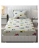 FRESH FROM LOOM Microfiber Single Bedsheets for Kids with 1 Pillow Cover, Size - 60x90 Inches,  JCB Cream Design