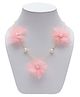 Daizy Flower Embellished Necklace   Peach