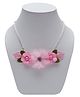 Daizy Flower Embellished Necklace  Baby Pink