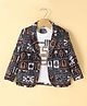 Dapper Dudes Full Sleeves Abstract Printed Blazer With Tee - Black