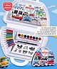 Play Nation Vehicle Theme Colouring Combo Set|1 water colour set,10 colour pens,1 colour pencil pad- 46pages,8 sticker sheets,1 Pencil & 1 Paint Brush|Non Toxic|Fun for Kids|Ideal Birthday Return Gift