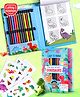 Play Nation Easy to Draw Dino Theme Kit|32 Sheet Drawing and Activity Book, 8 Sticker Sheets,12 Color Pencils-English|Non Toxic|Fun for Kids|Ideal Birthday Return Gift