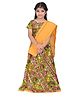 Itsmycostume Gujrati Garba Half Sleeves Navratri Ethnic Cotton Lehenga Choli & Dupatta Dress with Embroidered work & Mirror Embellishment  -Yellow