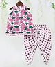 Bolly Lounge Sleeveless Floral Printed & Lace Embellished Hem Kurti With Pant - Pink