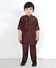 BAD BOYS Full Sleeves Sequin Embellished Kurta With Pyjama Set - Brown