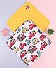 Babyhug Disney Interlock Cotton Knit Wash cloth With Cars Graphics L 30 cm x H 30 cm Pack Of 2 - Yellow & White