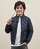 Pine Kids  Full Sleeves Padded Quilted  Jacket Solid Colour - Navy Blue