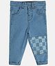 MINI KLUB Cotton Full Length Checked Woven Denim Jeans - Blue