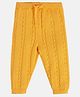 MINI KLUB Cotton Cable Knit Designed Joggers - Yellow
