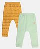 MINI KLUB Cotton Pack Of 2 Trees Printed & Solid Joggers - Multi Colour