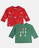 MINI KLUB Cotton Pack Of 2 Half Sleeves Winter & Nature Theme Tee - Multi Colour