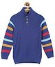 MINI KLUB Cotton Knit Full Sleeves Striped Sweater - Blue