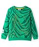 Pine Kids Disney Terry Knit Full Sleeves Sweatshirt With Camouflage Design & Lion King Graphics - Green