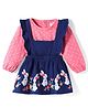 Babyhug Cotton Knit Full Peasant Sleeves T-Shirt & Frock with Bunny & Polka Dots Print -  Navy Blue