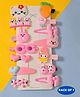 Puchku Set Of 14 Bow & Heart Applique Detailed Hair Pins - Pink