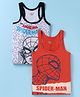 Bodycare Cotton Knit Sleeveless Vests with Spiderman Print Pack of 2 - Red & Grey